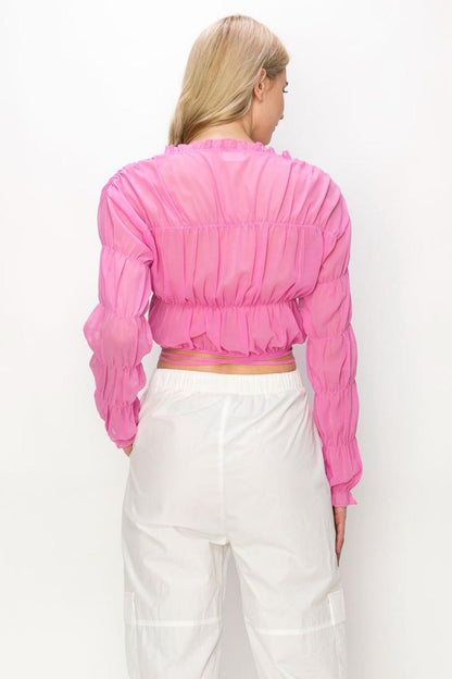 Shirred Chiffon Top