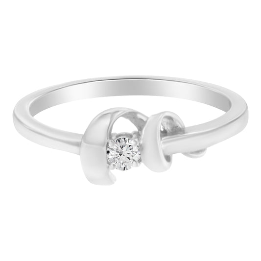 10K White Gold Diamond Promise Ring (1/10 Cttw, H-I Color, Si2-I1 Clarity) - Size 6