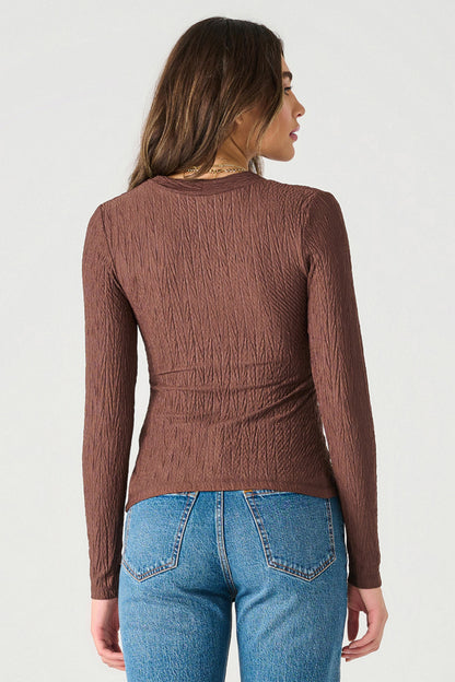 Textured Twist Front Top