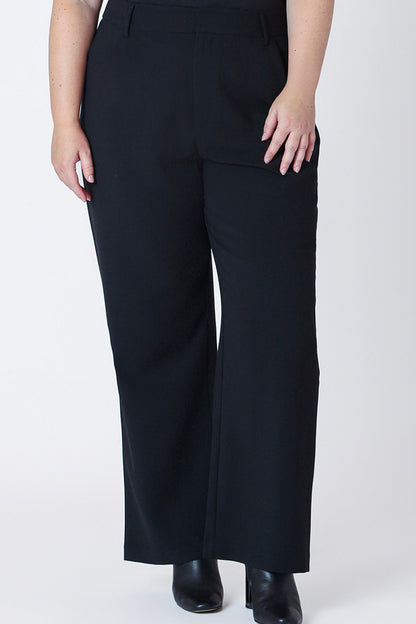Wide Leg Ponte Knit Trousers