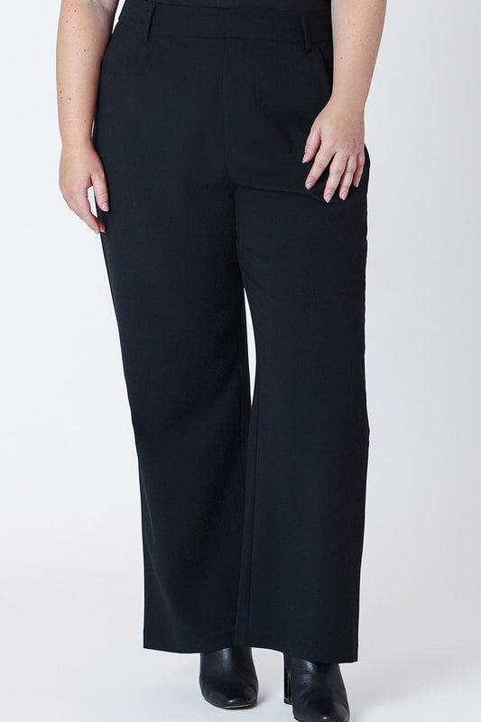 Wide Leg Ponte Knit Trousers