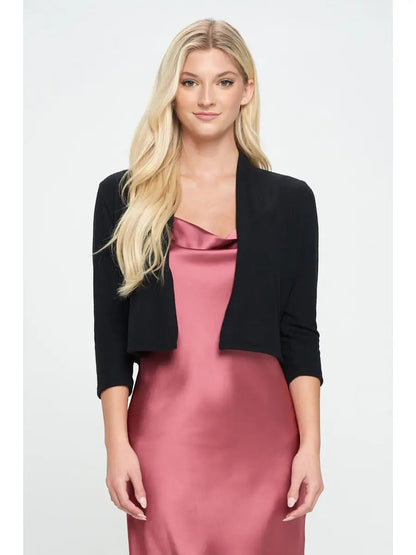 Brushed Knit Cashmere Like Bolero Cardigan