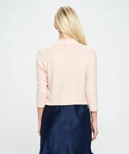Brushed Knit Cashmere Like Bolero Cardigan