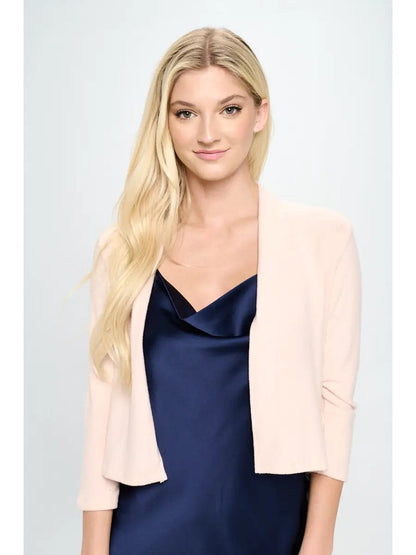 Brushed Knit Cashmere Like Bolero Cardigan