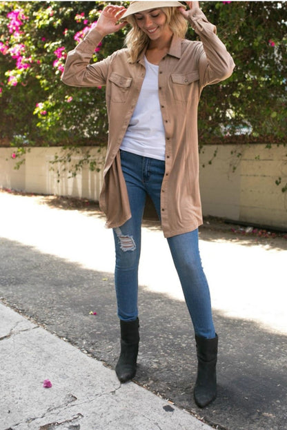 Suede Long Top