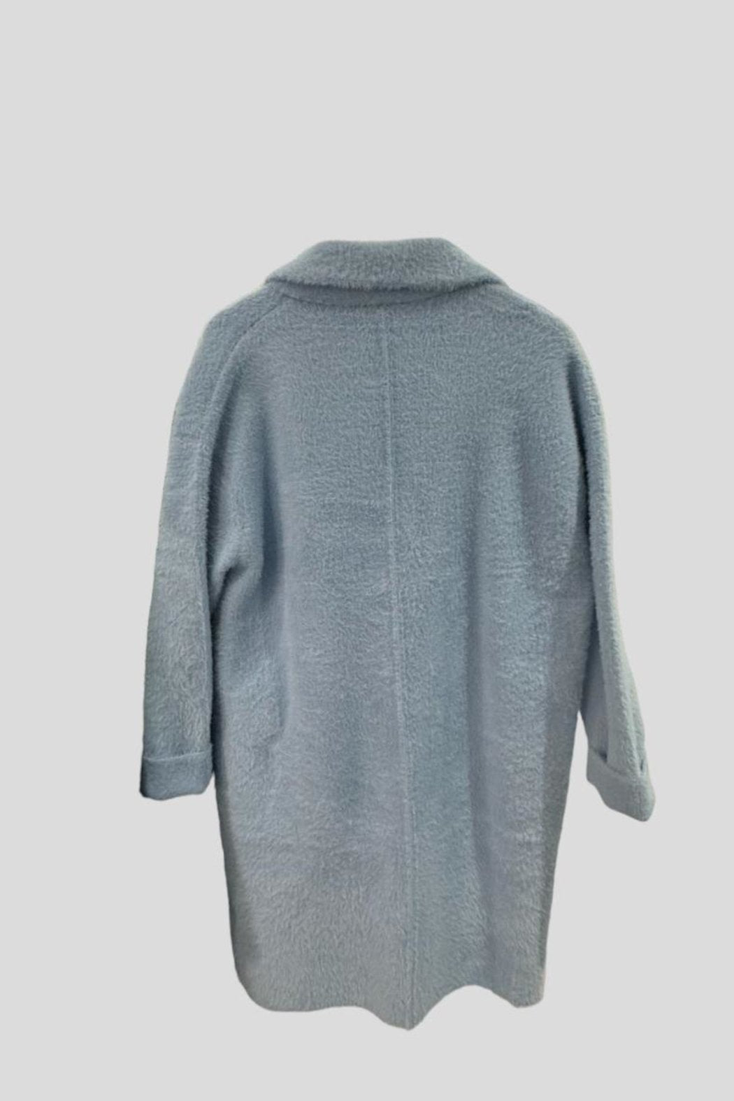 Baby Blue Fuzzy Mid Length Coat