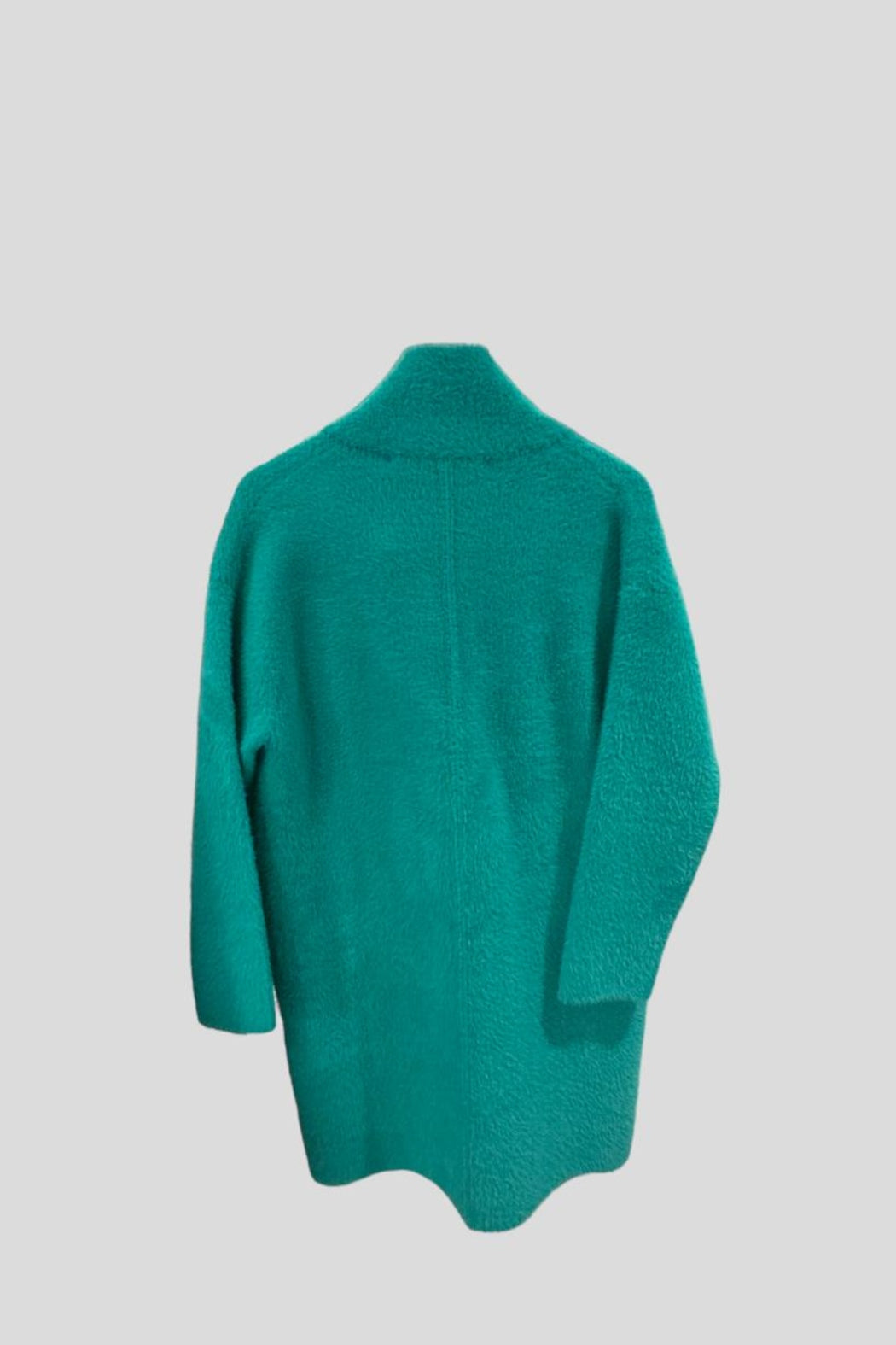 Turquoise Fuzzy Mid Length Coat