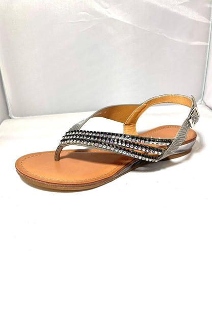 Wedge-Sandals With Stripe-Jewels