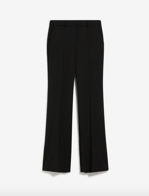 Sportmax Hangar Flared Black Wool Trousers