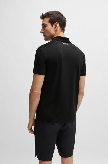 Boss Jacquard Polo Shirt With Contrast Logo