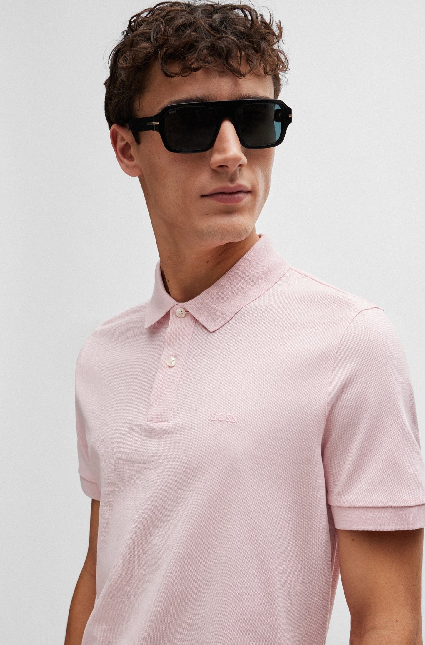 Boss COTTON POLO SHIRT WITH EMBROIDERED LOGO