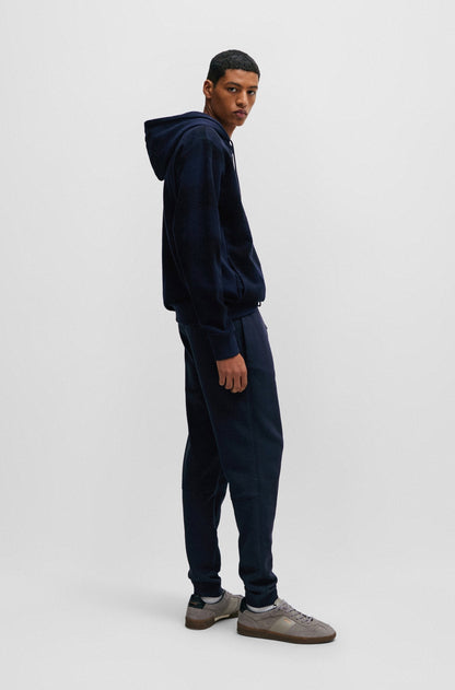 Boss COTTON-TERRY TRACKSUIT BOTTOMS WITH LOGO PATCH