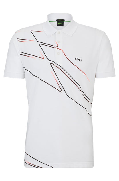 Boss Active-Stretch Polo Shirt with Seasonal Artwork