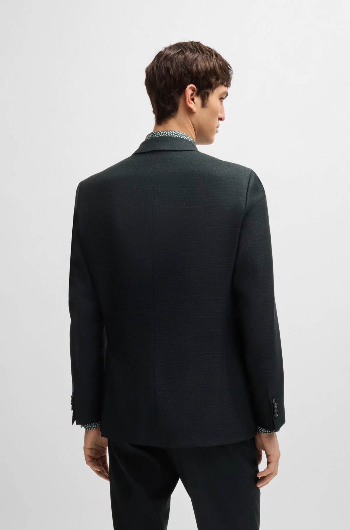 Boss Slim-Fit Suit in Micro Patterned Stretch Wool