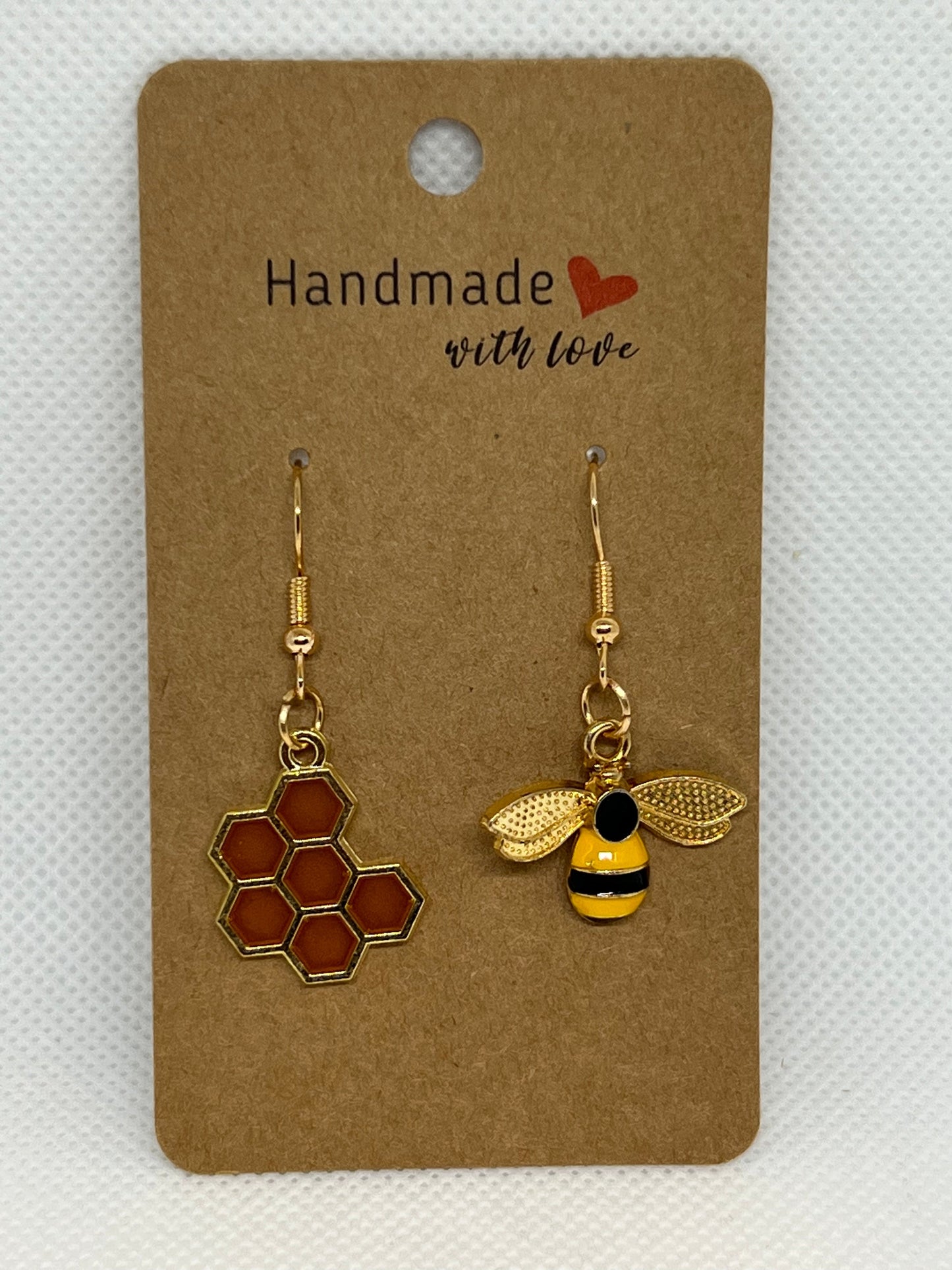 Bee and Honeycomb Earrings