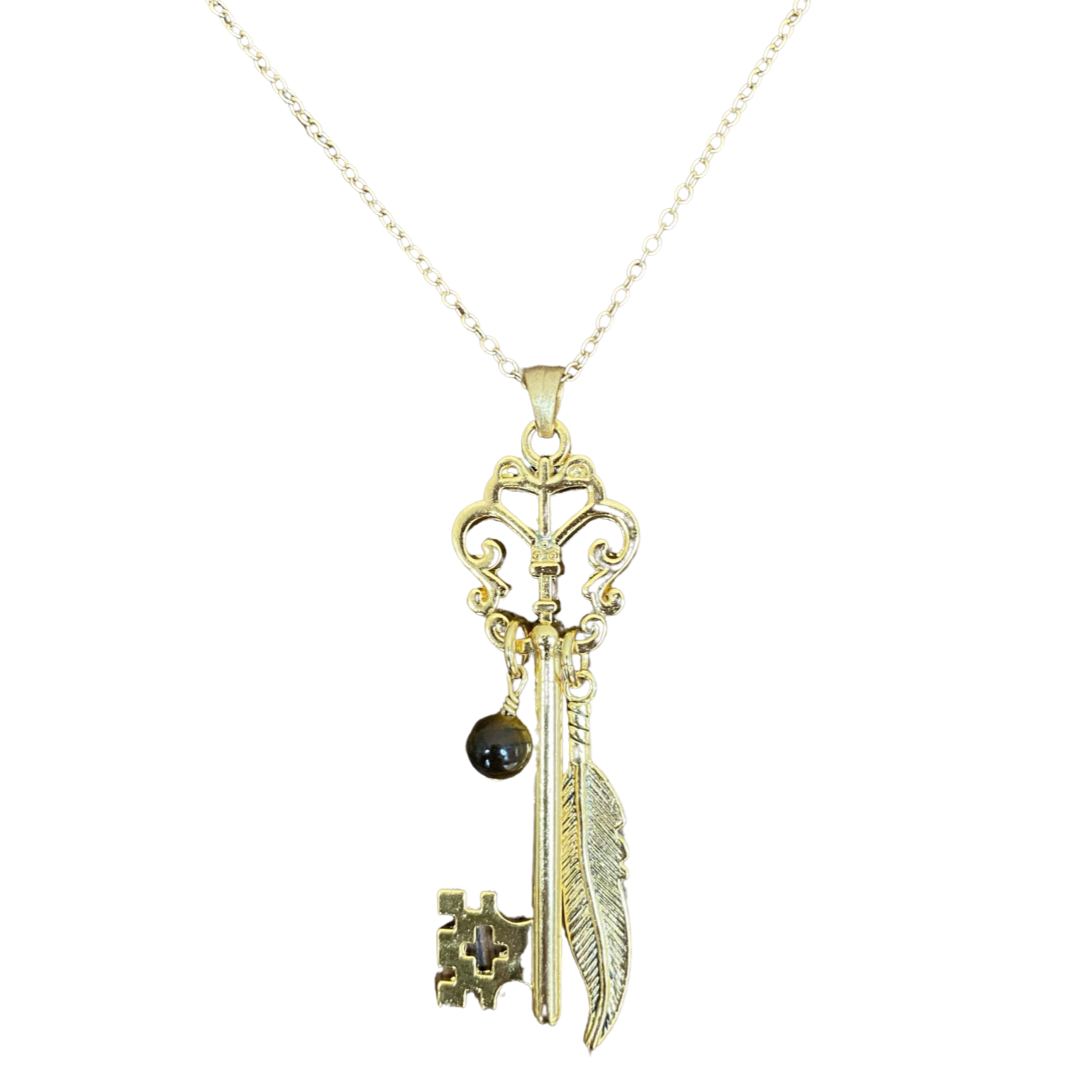 Butterfly Skeleton Key Necklace