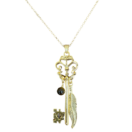 Butterfly Skeleton Key Necklace