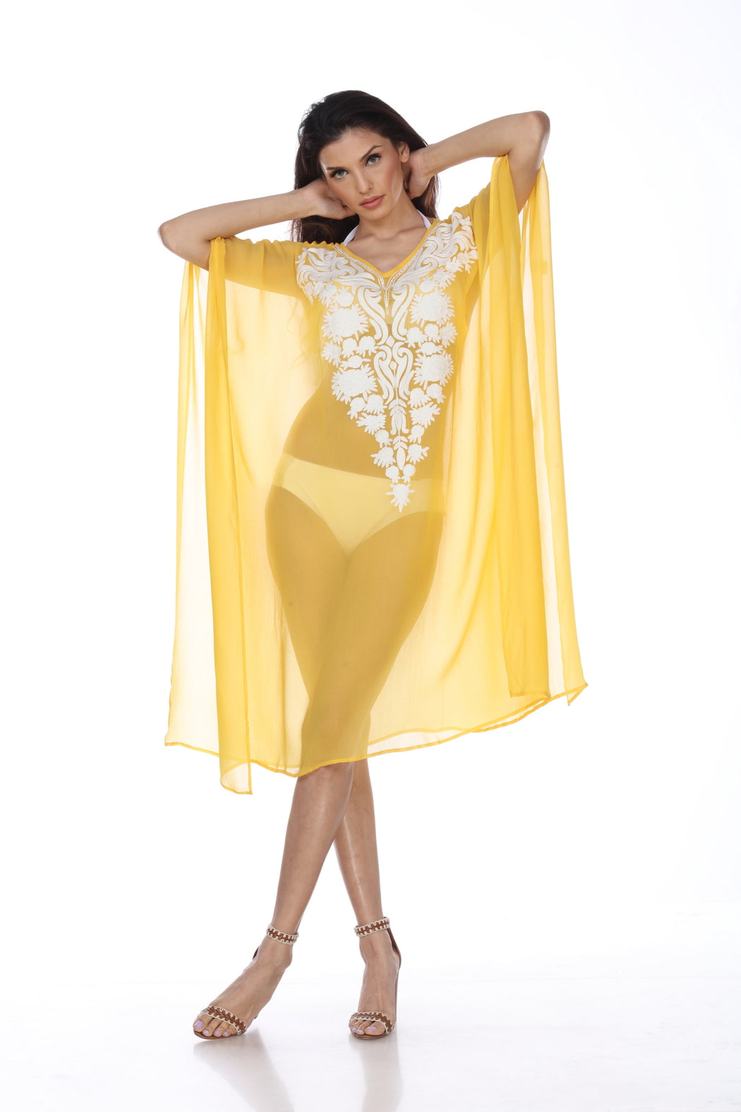 Sheer Embroidered Cover-Up