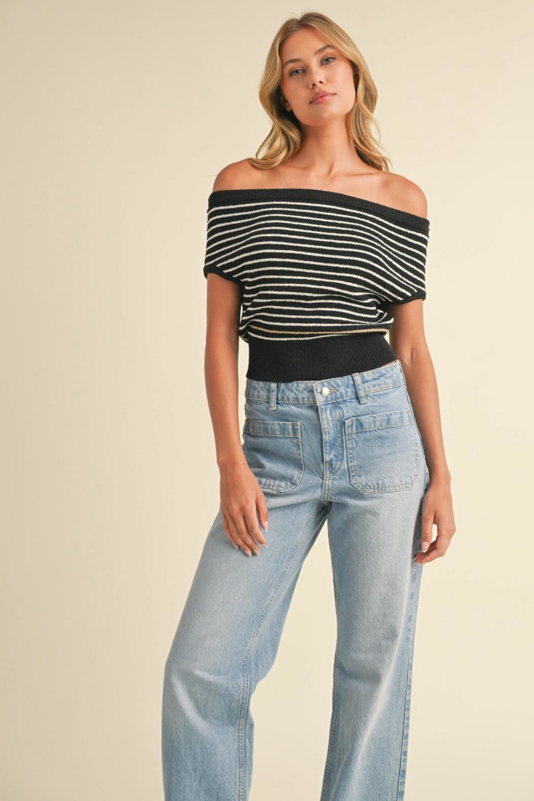 Off-Shoulder Stripe Top