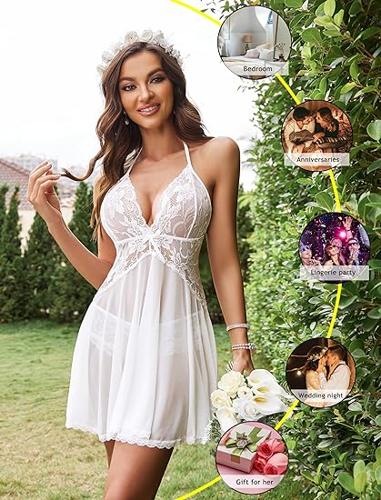 Women's Lace BabyDoll Lingerie Sleepwear