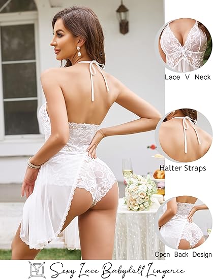 Women's Lace BabyDoll Lingerie Sleepwear