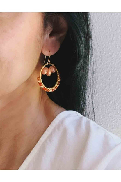 Sunstone Gem Earrings