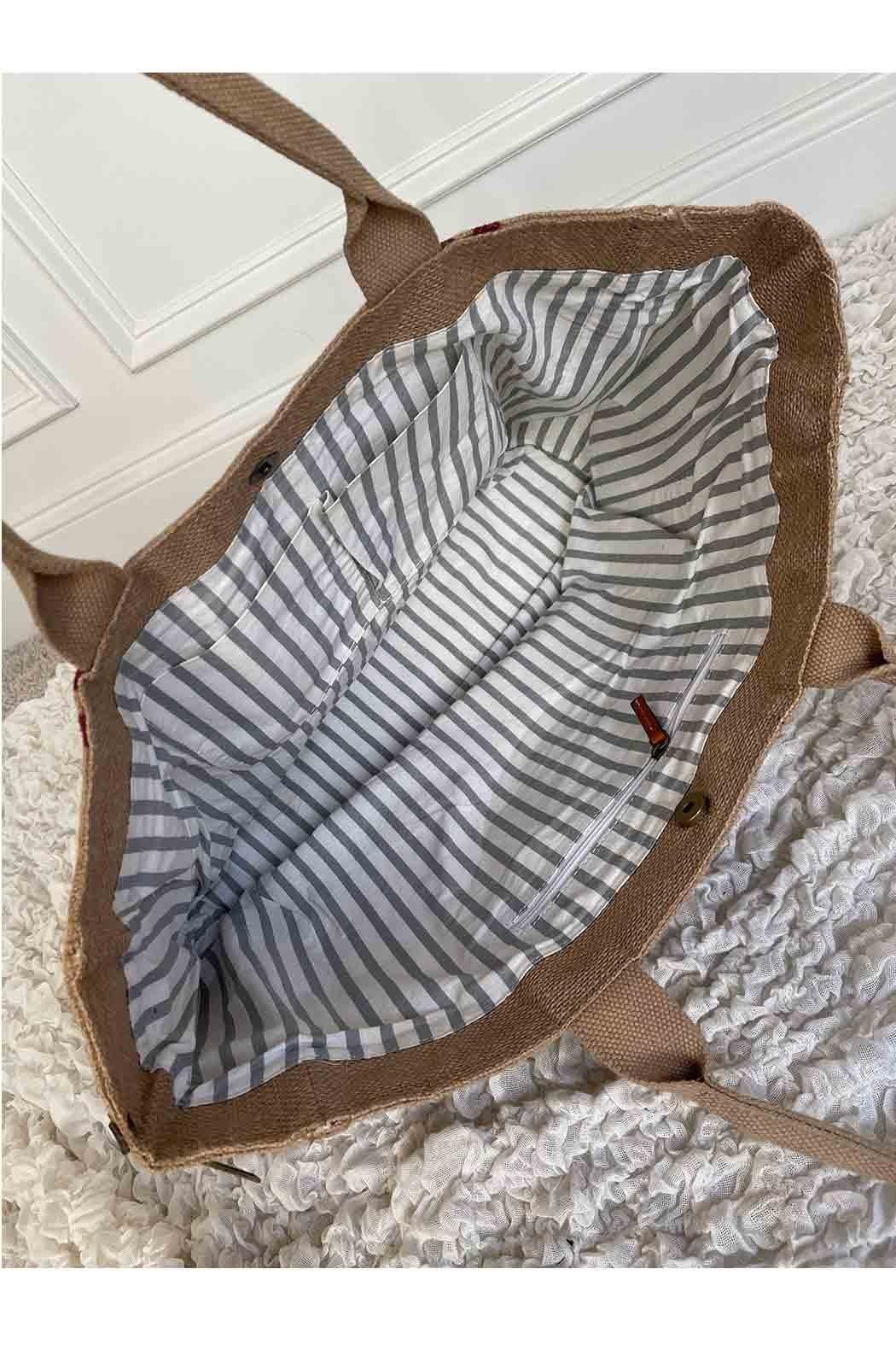 Butterfly Burlap Tote