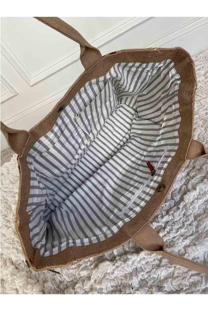 Butterfly Burlap Tote