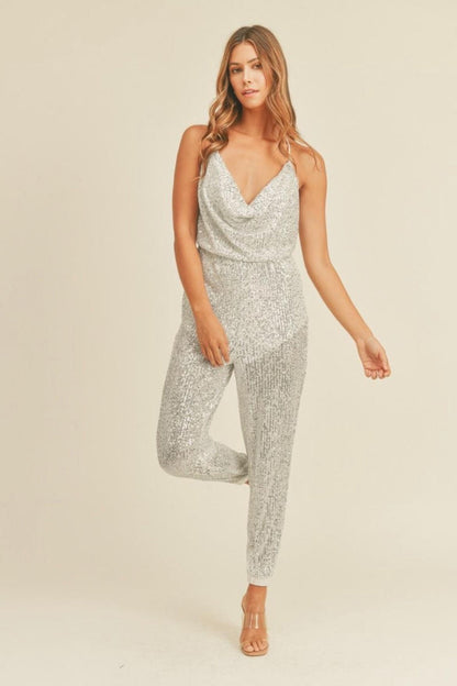 Sequin Halter Jumpsuit