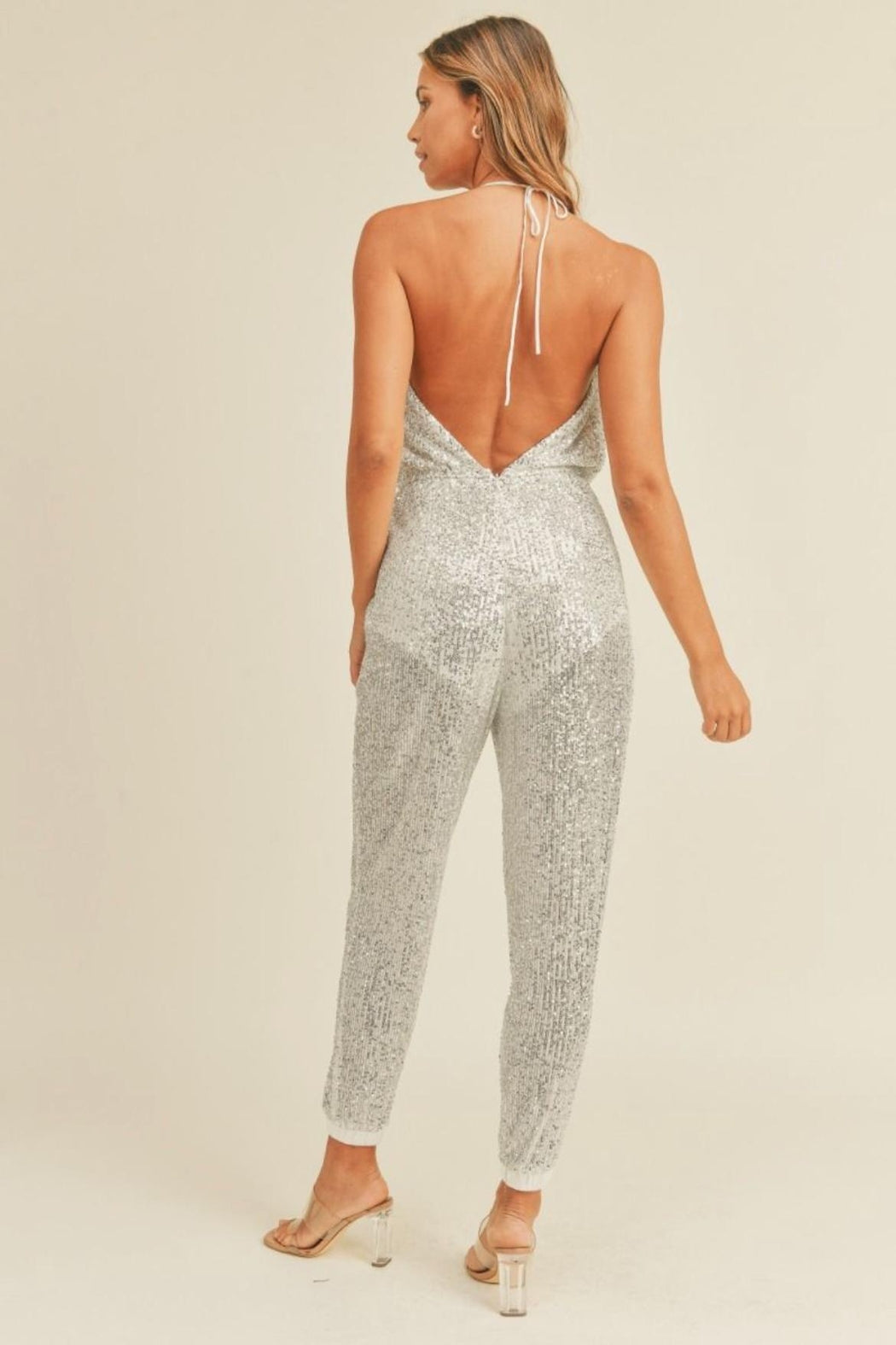 Sequin Halter Jumpsuit