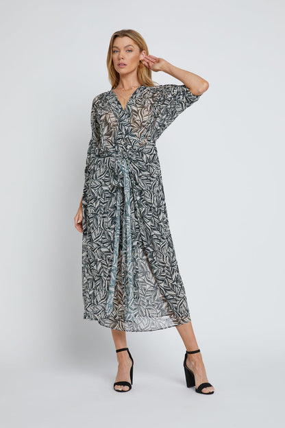 Black White Palm Sanctuary Dress