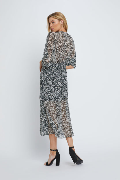 Black White Palm Sanctuary Dress