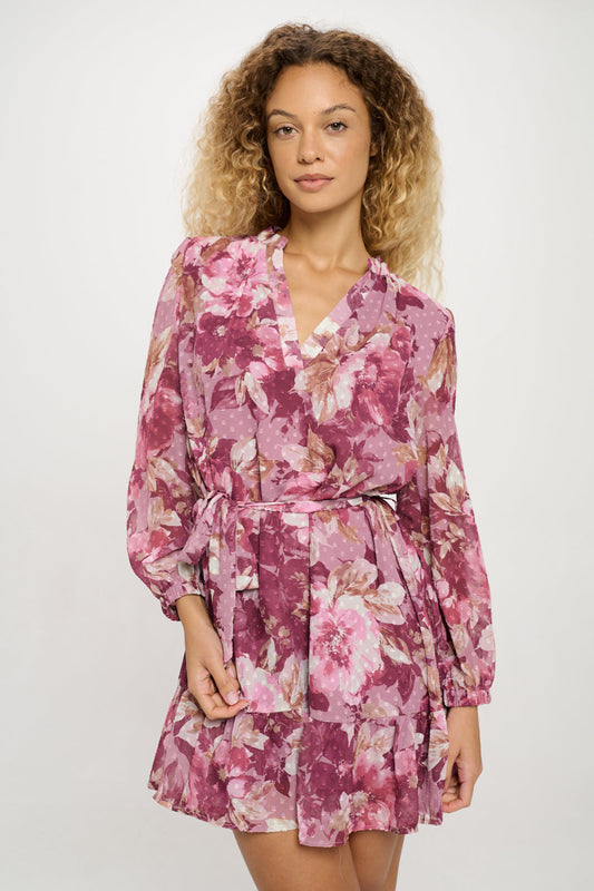 Camelia Mauve Long Sleeve Dress