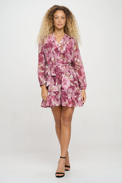 Camelia Mauve Long Sleeve Dress