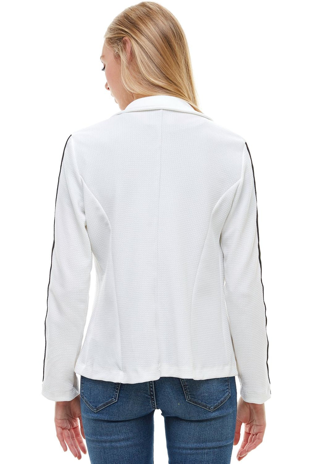 Bullet With Button Stripe Tape Blazer Jacket
