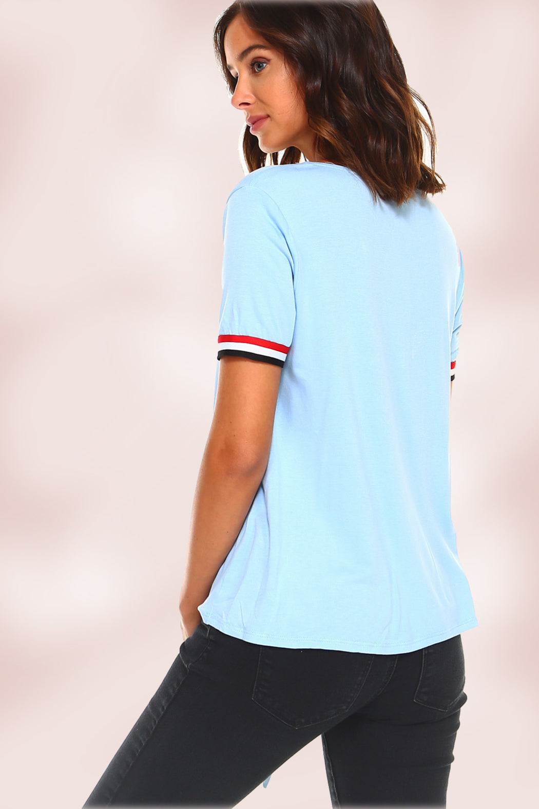 Stripe Tie Front Top