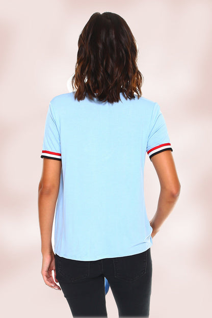 Stripe Tie Front Top