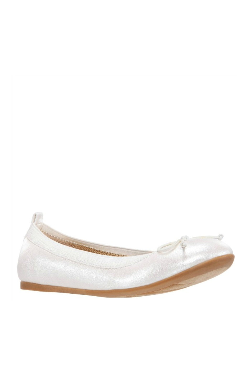 Nina Kids Esther Flat in Ivory Pearlized
