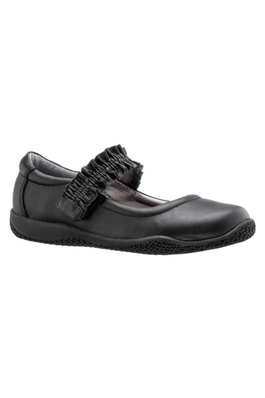 Nina Lindzee School Shoe in Black Tumbled