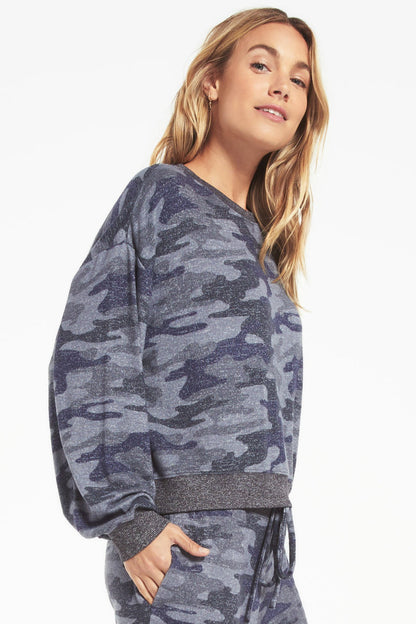 Noa Camo Marled Top