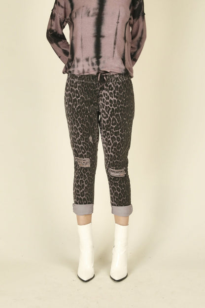 Olive Snakeskin Corduroy Boyfriend Joggers