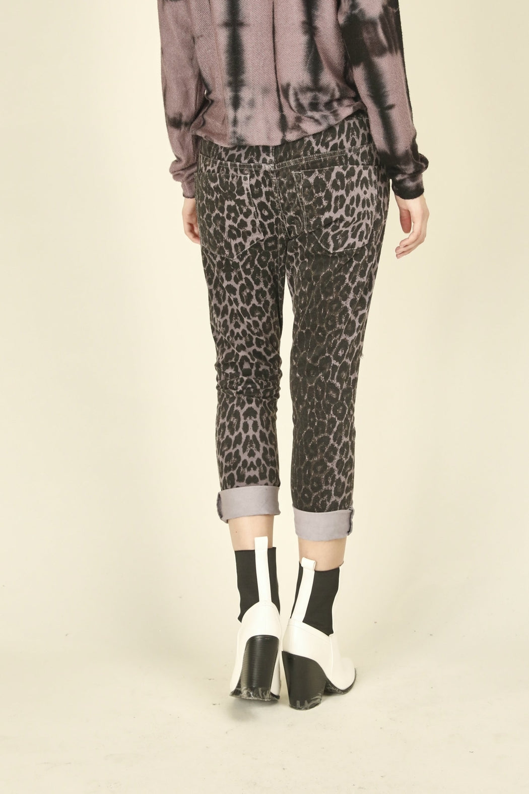 Olive Snakeskin Corduroy Boyfriend Joggers
