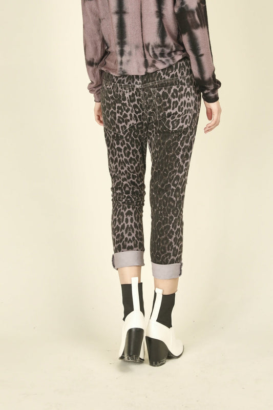 Olive Snakeskin Corduroy Boyfriend Joggers