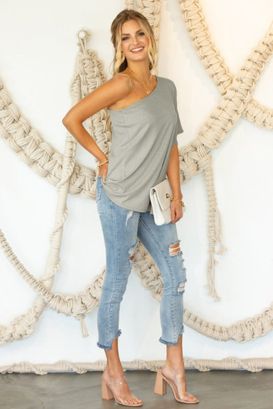 One Shoulder Draped Top