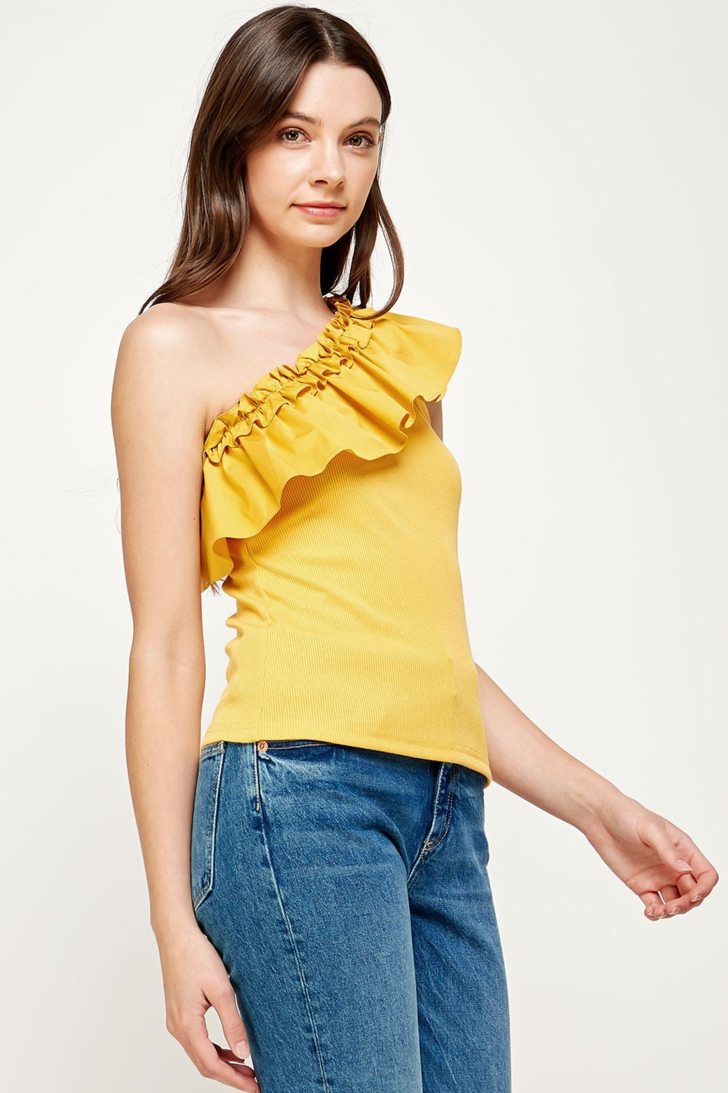 One Shoulder Ruffle Top