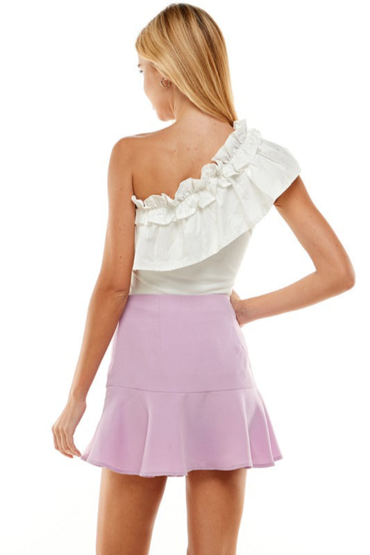 One Shoulder Ruffle Top