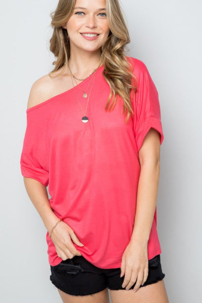 One Shoulder Short Sleeve Shirt