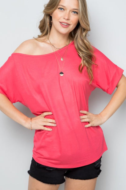 One Shoulder Short Sleeve Shirt