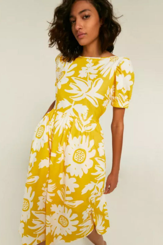 Open Back Floral Dress