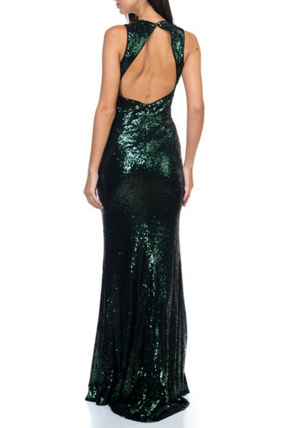 Open Back Sequin Gown